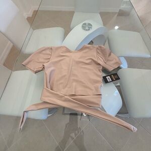 Elegant Blush Wrap Crop Top